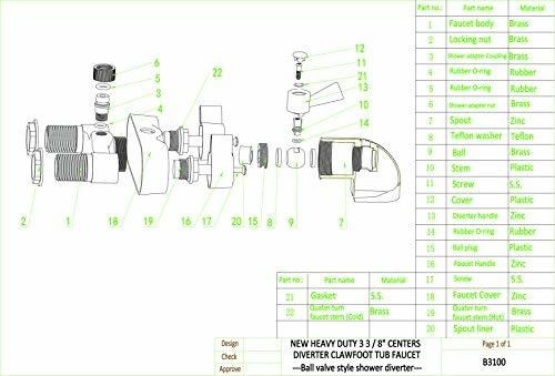 Llave Resistente Para Tina 3 8 R3100 Cromada Desviador