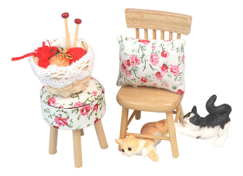 Set De Sillas En Miniatura Para Casa De Muñecas, Estilo B