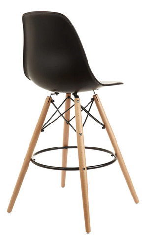 Banqueta Taburete Eames Comedor Color Negro Moderno X2 Garden Life
