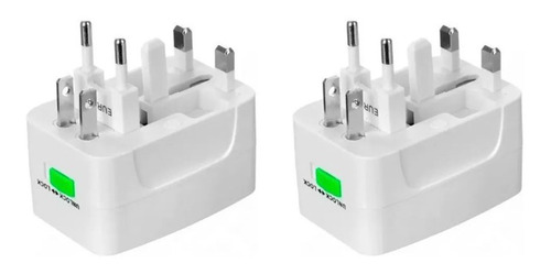 Adaptador De Viaje De 2 Piezas, Enchufe De Conversión De Ene