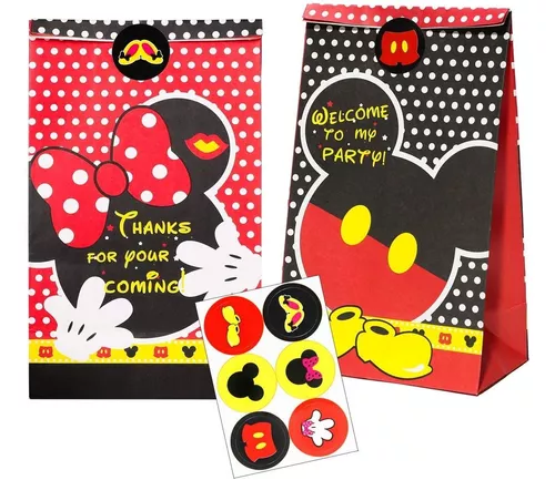 Pack 6 Bolsas De Papel Sorpresa Cumpleaños Minnie Mouse #d4