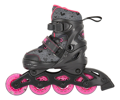 Rollers Patin Extensibles 3 En 1 Kossok Onyx + Protecciones M 33-37 7 Cm Negro Fucsia 950
