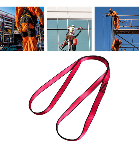 De Eslinga De Escalada, Cinturón De Nailon De 60cm Rojo