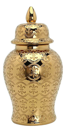 Vaso Decorativo Dourado Grande Porcelana Chinesa 49x26