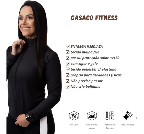 Roupa Para Academia Feminina Casaco Ultra Leve Sport Kit 2