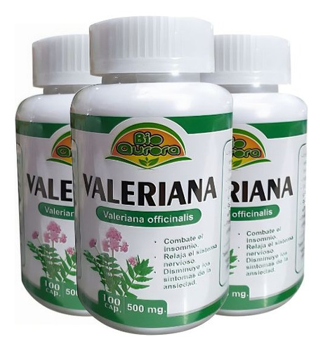Pack De 3 Valeriana Bio Relajante Antidepresion 300 Capsulas