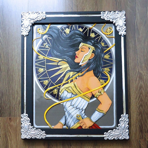 Pintura Em Vidro Inspirado Na Mulher Maravilha Wonder Woman