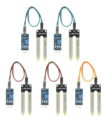 5 Piezas De Sensor De Humedad De Suelo Tierra Higrometro