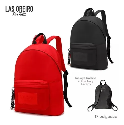 Mochila Urbana Mujer Las Oreiro Original Bolsillo Antirobo