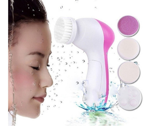 Spa Facial Mini Masajeador Electrico Para La Cara 5 En 1 Color Rosado 220V