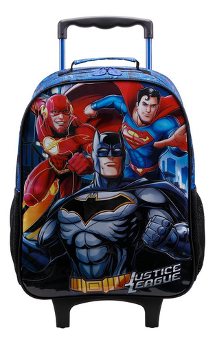 Mochila De Rodinhas 16 Xeryus Liga Da Justiça Colorido Cor Azul Tamanho Único