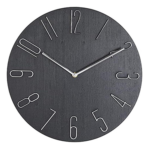 Reloj De Pared Moderno De 14 Pulgadas Bloque Minimalista Sil