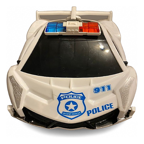 Auto Control Remoto Patrullero Policia Luces Led Sirena Negro