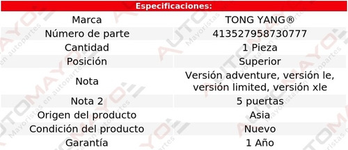 Una Tolva De Radiador Superior Tong Yang Rav4 2019-2021