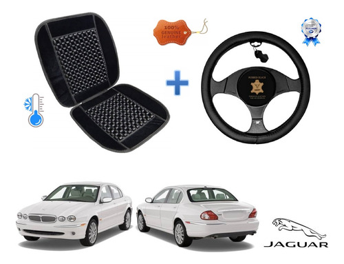 Respaldo + Cubre Volante Piel Jaguar X-type 2000 A 2008 2009