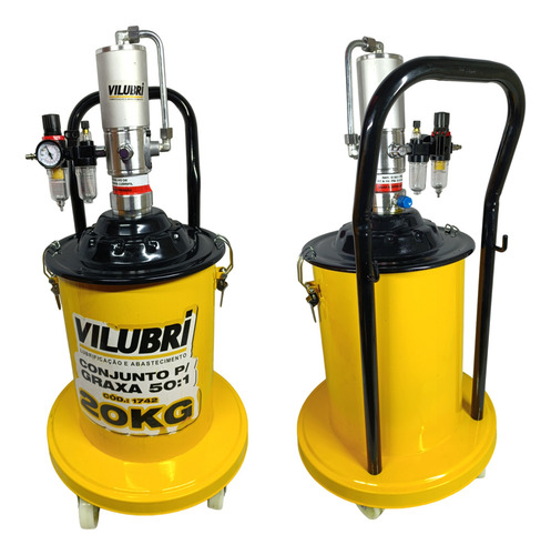 Propulsora Pneumática Portátil Para Graxa 20kg 50:1 Completa