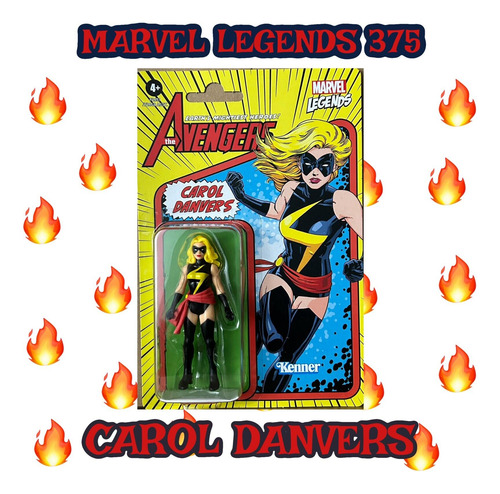 Marvel Carol Danvers Serie Retro 3.75 Incluye Case (Usado)