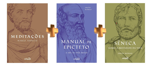 Coleção Mestres Do Estoicismo Com 3 Livros Sêneca + Manual De Epicteto + Meditações Do Imperador Marco Aurélio - A Ética E A Prática De Viver Melhor