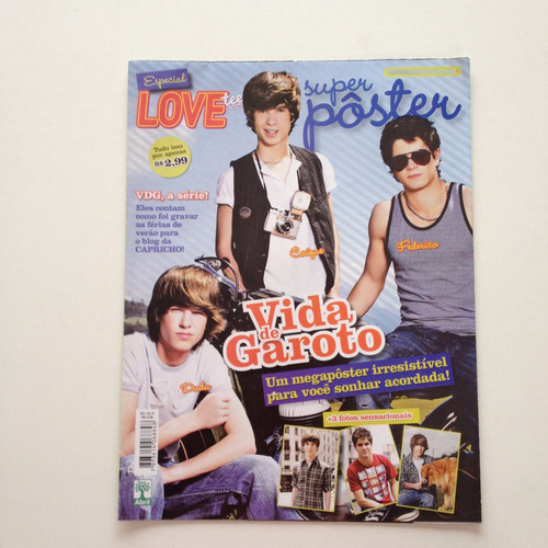 Revista Love Teen  Super Pôster Caíque Dudu Federico F616