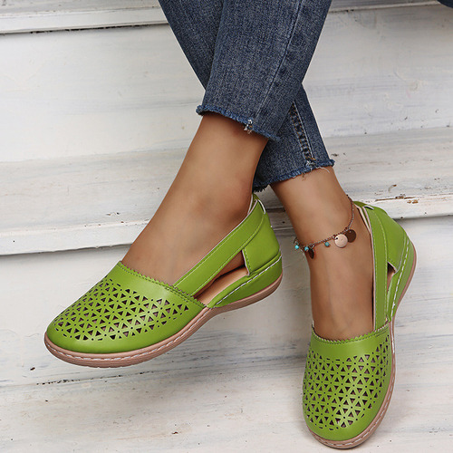 Zapatos De Cuero Cómodos E Informales For Mujer, Talla Gran