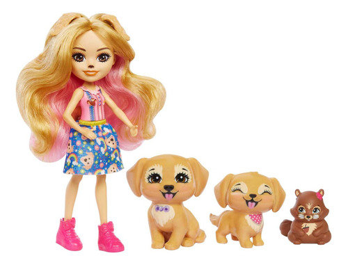 Enchantimals- Muñeca Familia Golden Retriever Gerika Gjx43