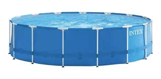 Alberca estructural redonda Intex 28241 con capacidad de 16805 litros de 4.57m de diámetro azul