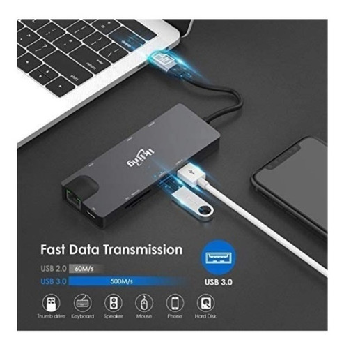 Hub Usb C De Ikling, 9 En 1 Puerto Ethe iMac