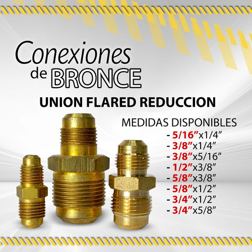 Unión Flared Reducción / Variedad D Medidas / Conex D Bronce