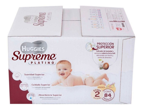 Pañales Etapa 2 Huggies Supreme Pure & Natural Con 84 Pañale