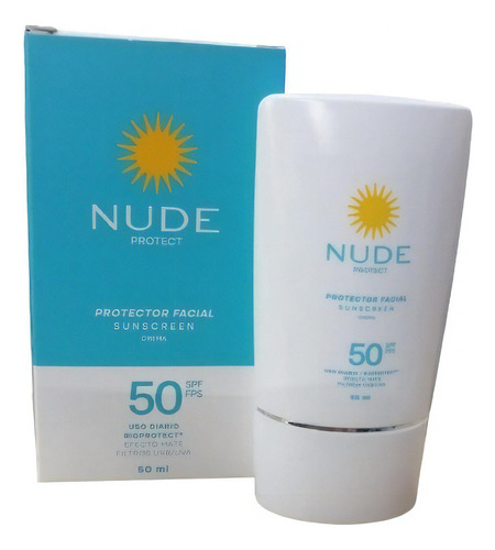Nude Protector Sunscreen Crema Facial Efecto Mate 50ml Tipo de piel Todo tipo de piel