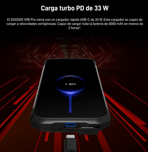Doogee S98 Pro - Celular Resistente Al Agua, Polvo Y Golpes