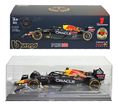 Redbull Racing Rb18 1/24 Max Verstappen #1 Acrílico F1