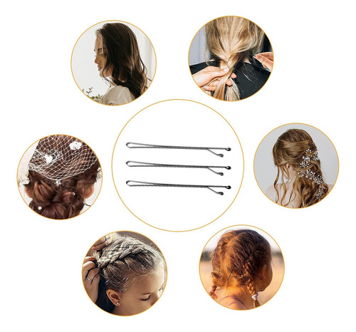 200 Horquillas Para Cabello 6 Cm Peinados Peluquería Belleza Color Negro