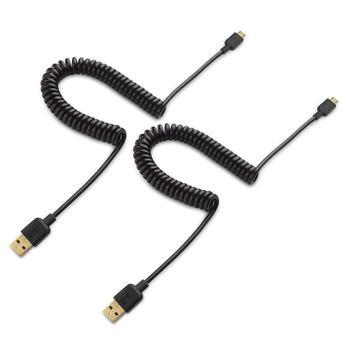 Paquete De 2 Cables Usb En Espiral (micro Usb A Usb 2.0)