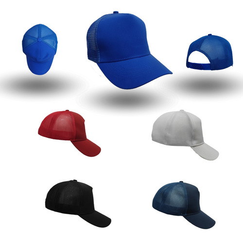Pack 10 Gorras Con 5 Gajos Poliester Con Malla Premium