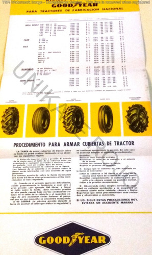 Antiguo Catálogo Neumáticos Good Year Uso Tractor Década 60