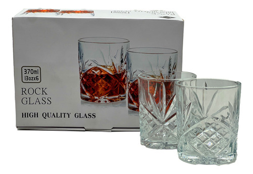 Set X6 Vasos Para Whisky 6u 370ml Color Agua
