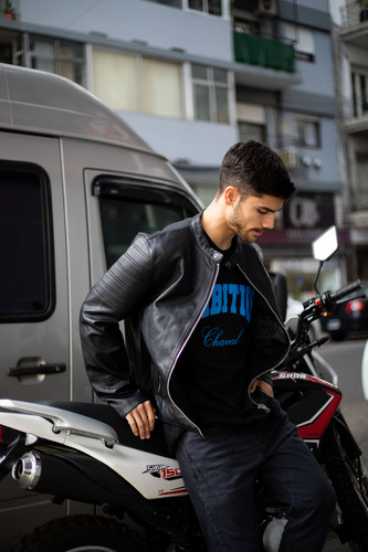 Campera Cuero Ecológico Hombre Básica Importada Marca Yd