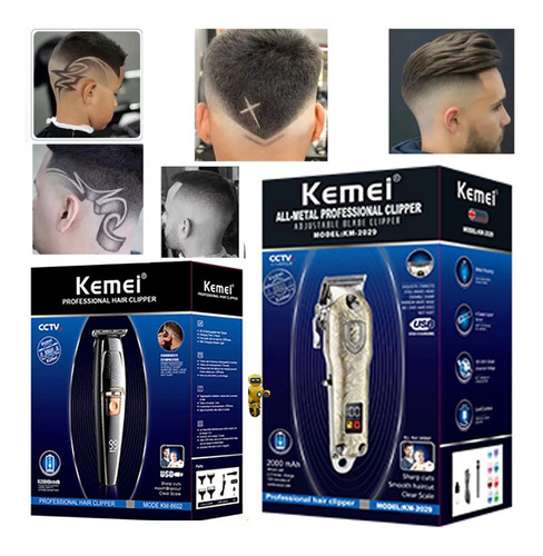 Imagem 3 de 4 de Kit 2 Maquinas Profissional Top Sem Fio Para Salão Barbearia