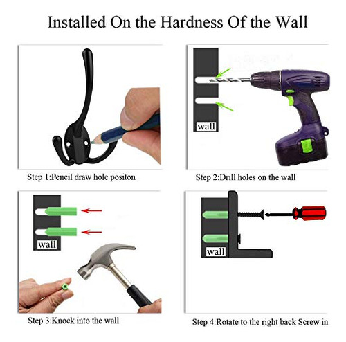 Ganchos Para Abrigos De Tres Puntas Montados En La Pared Con