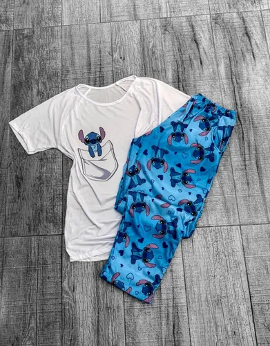 Pijama largo Lilo & Stitch blanco