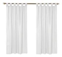 Comprar Juego De Cortinas Con Presillas 2 Paños Colores Hogar Color Blanco