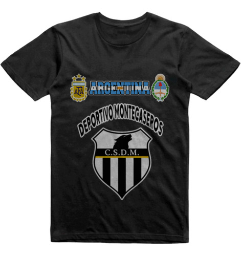 Remera Infantil Negra Deportivo Montecaseros Mendoza