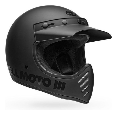 Casco Moto Bell Moto-3 Integral Sin Visor Fibra De Vidrio Negro Classic Matte/gloss Blackout Xl