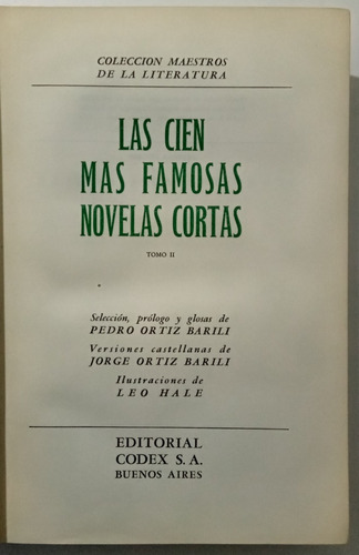 Cien Más Famosas Novelas Cortas Tomo 2 Editorial Codex Libro
