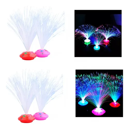 comprar Abajur Fibra Ótica Enfeite De Mesa Festa Neon 3 Unidades