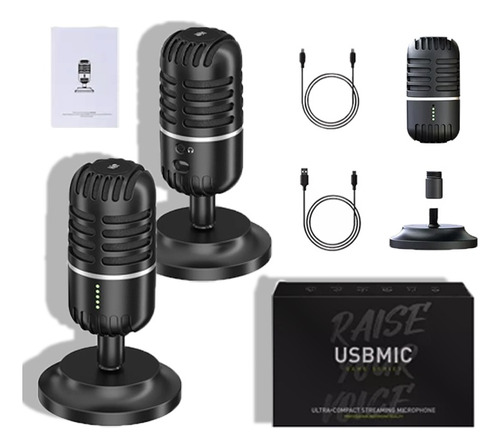 Microfono Gamer Para Pc Condensador Usb Podcast Audio