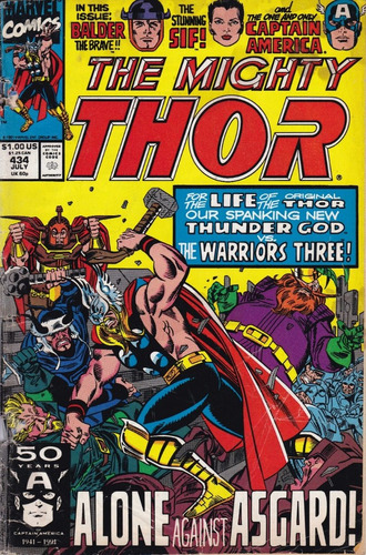 Cómic The Mighty Thor Volumen 1 N°434 Julio 1991 Inglés