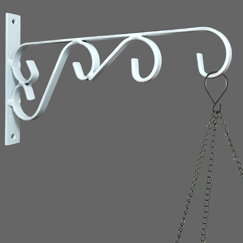 Suporte Mão Francesa Rústico P/ Plantas 25cm Branco