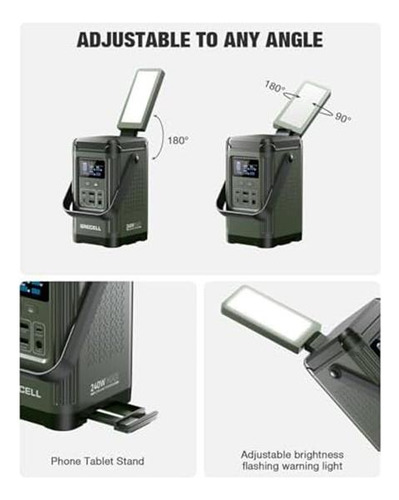 Gerador Solar Pd De Energia Portátil Grecell 240w 1536h
